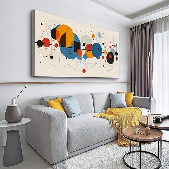 hyidecorart Boho Wall Art For Living Room Large Canvas Wall Decor For Bedroom Office Decorations Minimalism Abstract Geometric Wall Painting Ready to Hang Pictures Artwork Canvas Prints Home Decor