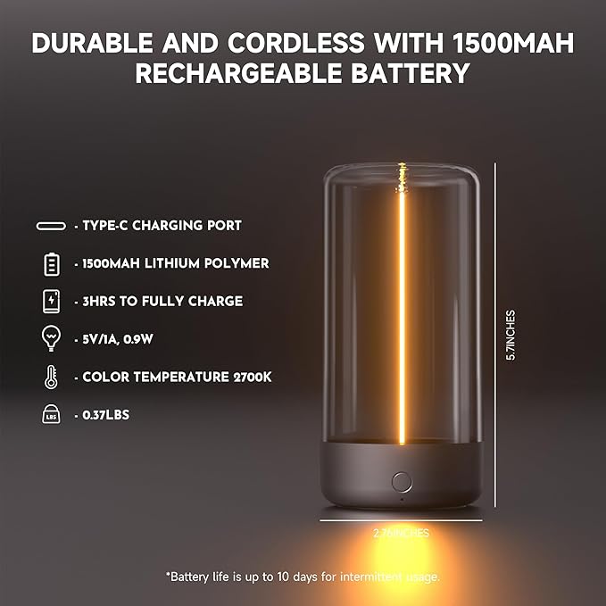 AUGE LIGHT Mini Minimalist Table Lamp Cordless Lamp Rechargeable Table Lamp Portable Nightstand Lamps Desk Lamps for Home Office Unique Ambient Light Mood Lighting for Desk Decor Beside(Dark Gray)