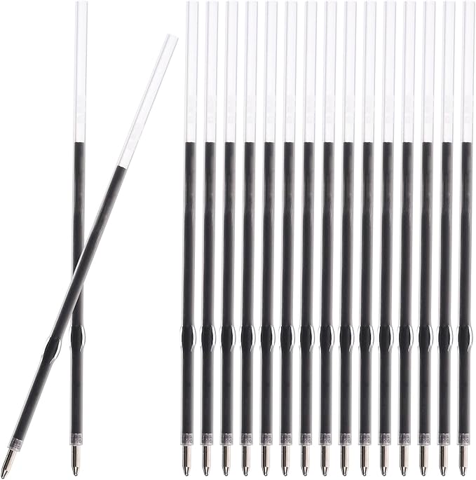 Retractable Ballpoint Pen Refills 30 Pieces 1mm, Medium Point 4.2 Inch Black Ink Refills Smooth Writing for Click Pens