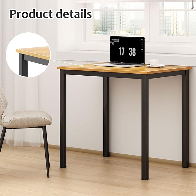 SogesHome Modern Simple Office Computer Desk, 31.5" inches Small Gaming Table Workstation for Home Office, Study Writing Desk Dining Table, White