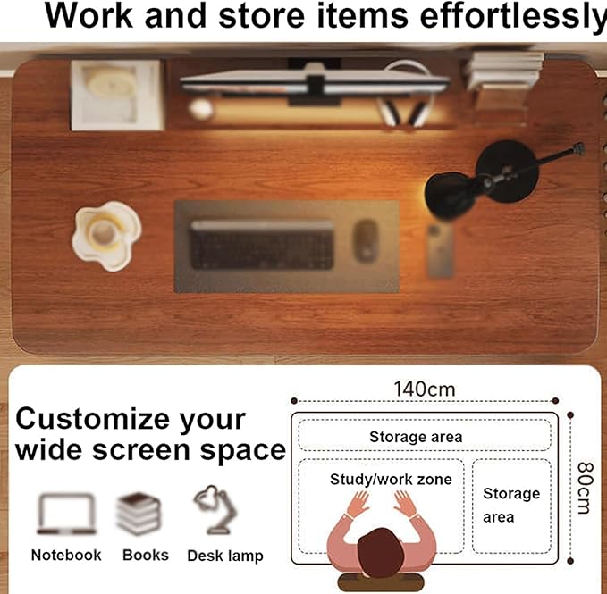Office Small Computer Desk ，escritorio，Simple Writing Study Work ，Water-Resistant, Scratchproof Surface， for Home Bedroom，Work，Gaming(Walnut,100 * 60cm(39 24in))