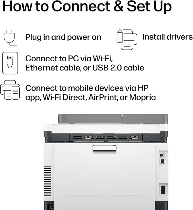 HP Color LaserJet Pro MFP 3301fdw Wireless All-in-One Color Laser Printer, Office Printer, Scanner, Copier, Fax, ADF, Duplex, Best for office (499Q5F)