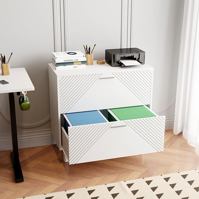 2 Drawer File Cabinet, Lateral Filing Cabinet for Letter/Legal/A4 Size, File Cabinets for Home Office,Wood File Storage Cabinets Printer Stand with Storage for Home,Office