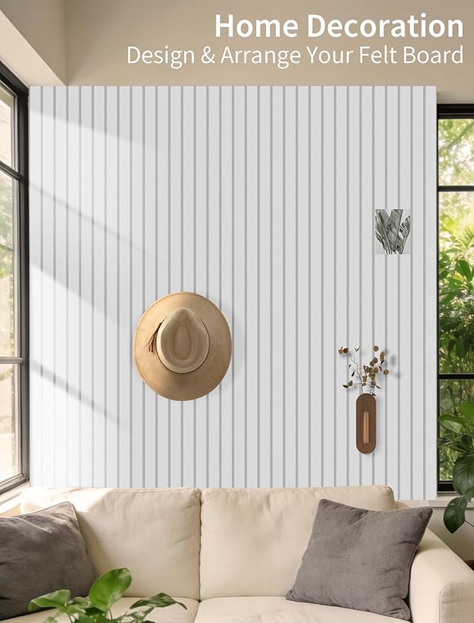Large Bulletin Board 48"x 24" Cork Boards for Walls, 12 Pack Felt Wall Panels Photo Board, Cork Board for Office Home Pin Board