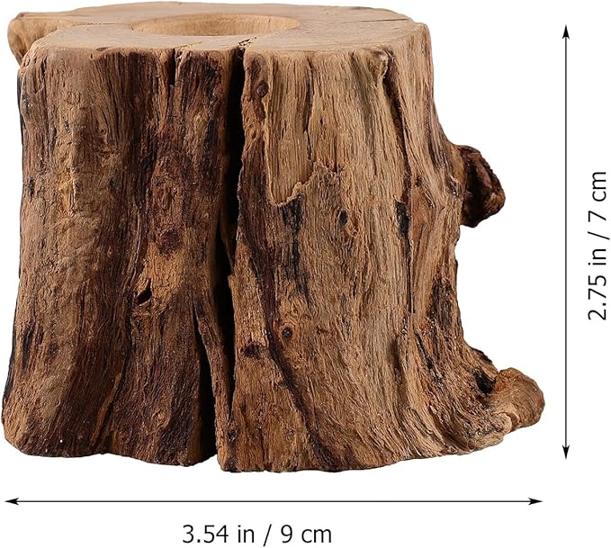 VOSAREA Crystal Ball Wooden Base Tree Stump LED Light Desk Lights for Office Desktop Stand Table Top Display Stand Crystal Ball Holder Stands for Display Wooden Lamp Base USB Wood