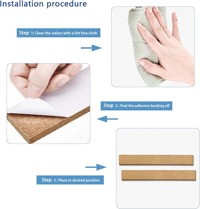 Cork Bulletin Board,5 Pcs Rectangular Frameless Multipurpose Cork Batten Strips for Office, School,Home Memo or Decoration, 2x15 inches,with 35 Pushpins Cork Board Strips for Walls Self Adhesive