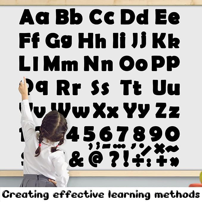 260 PCS Bulletin Board Letters for Classroom 4” Letters Combo Pack Set Classic Black Classroom Decorations Alphabet Numbers Symbols Letters for Bulletin Board Cutouts Card for Classroom Decor