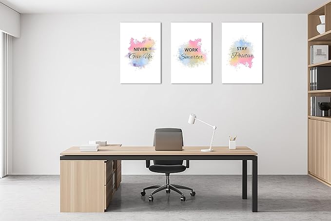 3 Piece Canvas Wall Art, Motivational Quotes Colorful Canvas Print Pictures Wall Decor, Men Women Inspirational Framed Artwork Home Office Decor Ready to Hang 16x24 x 3 Pcs