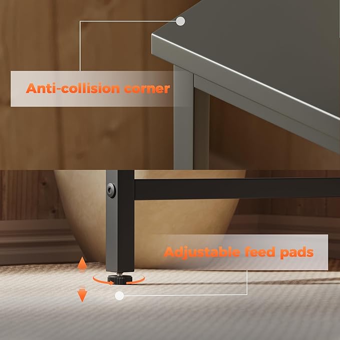 Mericonia 55 inch Computer Desk, Gaming Desk for Small Spaces, Modern Simple Style Table for Home Office, Study Student Writing Table