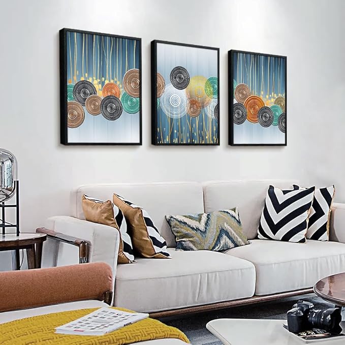 Black Framed Wall Art For Living Room Boho Wall Decor For Bedroom Fashion Wall Decorations For Office Wall Paintings Large Size Abstract Wall Pictures Artwork Home Decor of 3 Piece Framed Art Prints