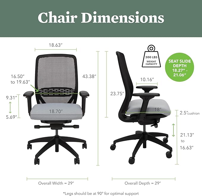 HON Nucleus Task Chair, Advanced Synchro-Tilt Control, Office Chair with Lumbar Support, Height and Width Adjustable Arms, Titanium Frame, Frost
