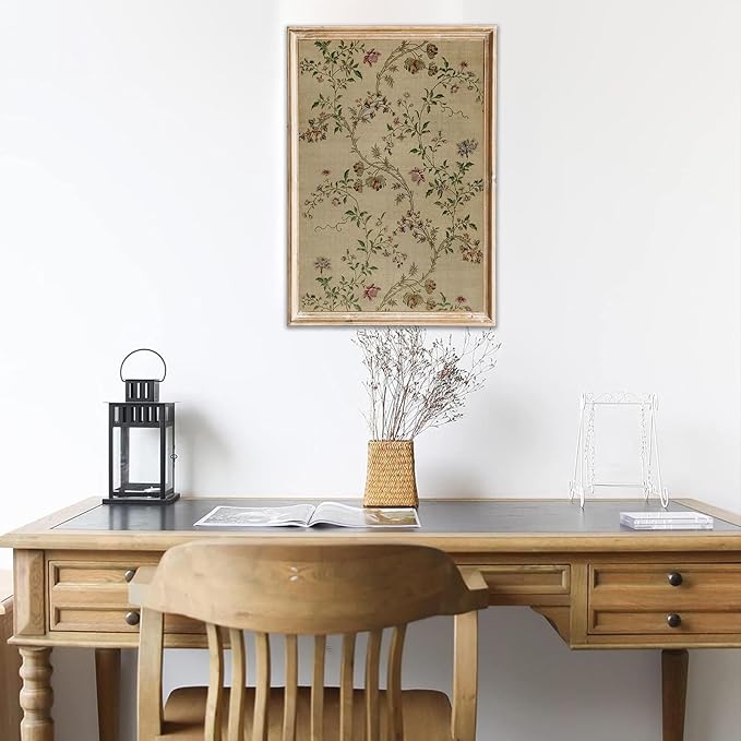 Vintage Botanical Wall Art Decor Antique Floral Canvas Wall Art Neutral Flower Prints Poster Vintage Farmhouse Pictures Painting Aesthetic Floral Artwork for Living Room Bedroom, 16"X24" Unframed