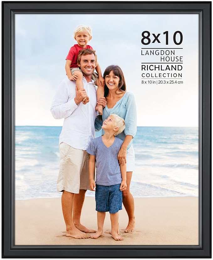 Langdon House 8x10 Black Picture Frame - Distinguished Edging for Classic Style - Richland Collection