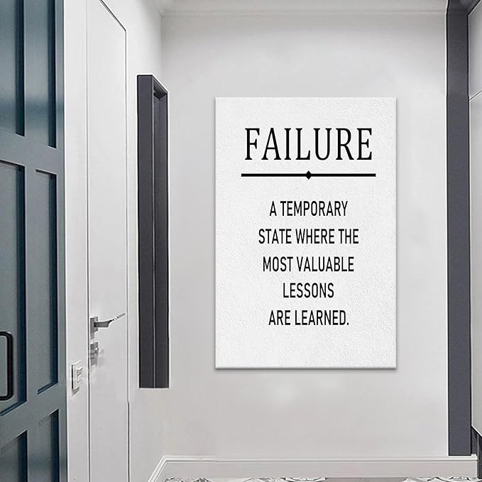 Inspirational Poster Wall Art Office Decor Motivational Quotes Print on Canvas Positive Theme Picture Painting Artwork for Modern Home Living Room Gym Wall Decoration Ready to Hang [24''Wx36''H]