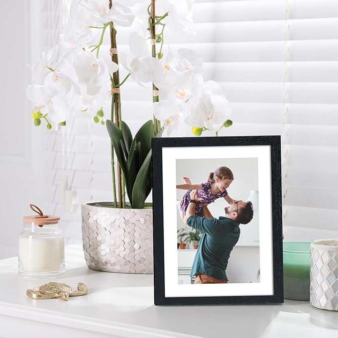 Fixwal Picture Frames Set, 15 Pack Black Picture Frames Collage Wall Decor for Assorted Photos, Three 8x10, Six 5x7, Six 4x6 for Wall Hanging or Tabletop Display