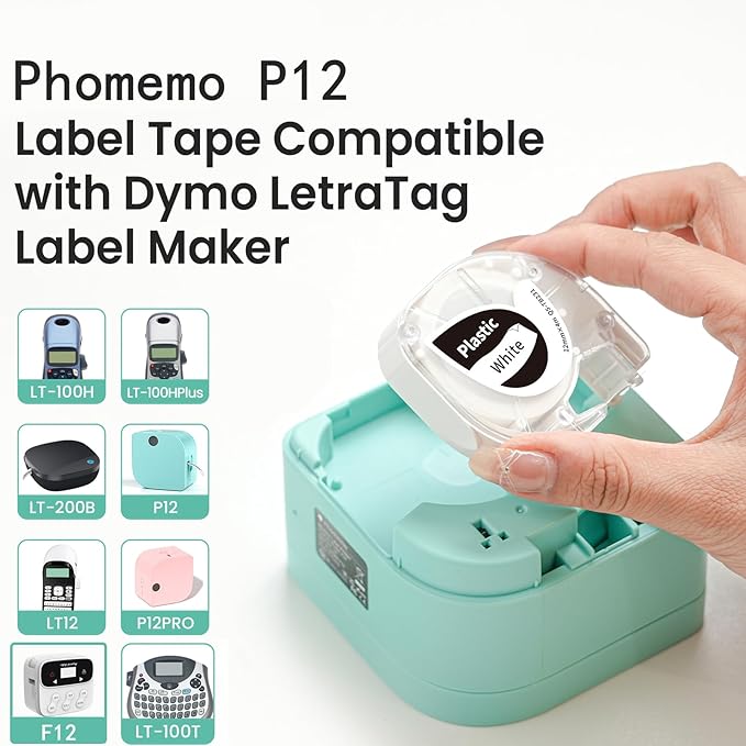 Phomemo P12 PRO Label Maker Machine with 6 Tape, Rechargeable Label Makers Ribbon Printer Machine or Home, Office, Organizing, Kitchen