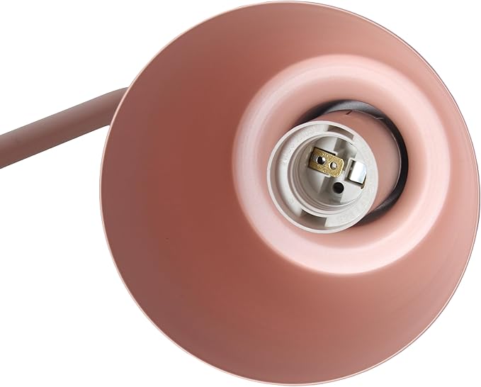 Simple Designs LD1077-BPK 16" Sleek Essentials Adjustable Metal Desk Task Lamp, for Office, Desk, Nightstand, Dorm, Blush Pink