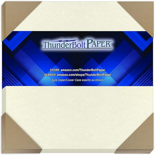 150 White Parchment 65lb Cover Weight Paper - 6" X 6" (6X6 Inches) Square Scrapbook Album Size - Printable Cardstock Colored Sheets Old Parchment Semblance