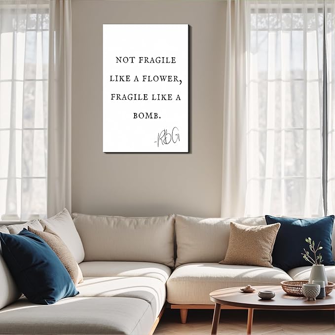 What If It All Works Out Framed Canvas Wall Art Minimalist Quote Prints Wall Decor for Bedroom Dorm Office Living Room Home Made in USA