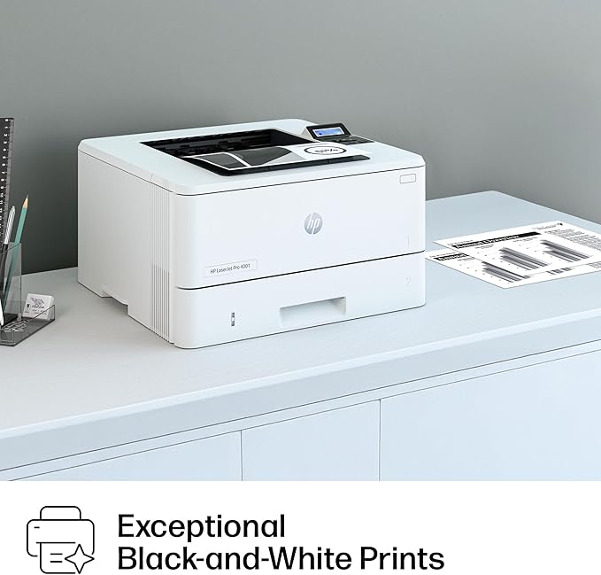 HP LaserJet Pro 4001dw Wireless Black & White Printer, Best-for-Office (2Z601F)