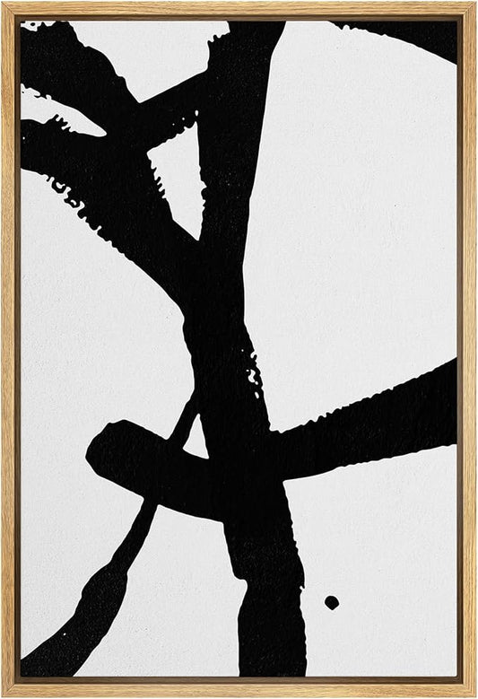 SIGNWIN Framed Canvas Wall Art Abstract Color Block Canvas Painting Home Artwork Decoration for Living Room,Bedroom - 16x24 inches
