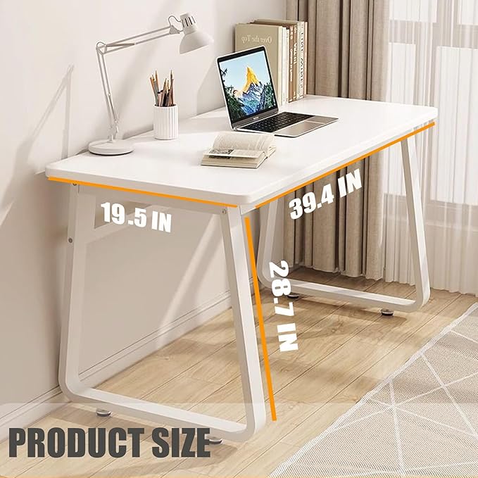 Small Office Computer Desk Writing Desk Waterproof and Scratch-Resistant,Sturdy Study Writing Desk with Wooden Tabletop and Metal Frame for Bedroom