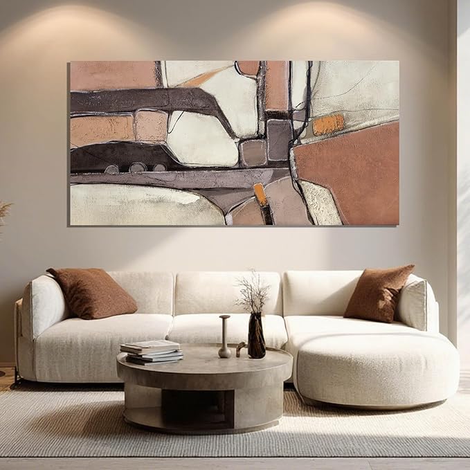 Large Wall Art Grey Canvas Art Wall Decor and Abstract Wall Art Framed for Living Room, Bedroom, and Office, 24" x 48"