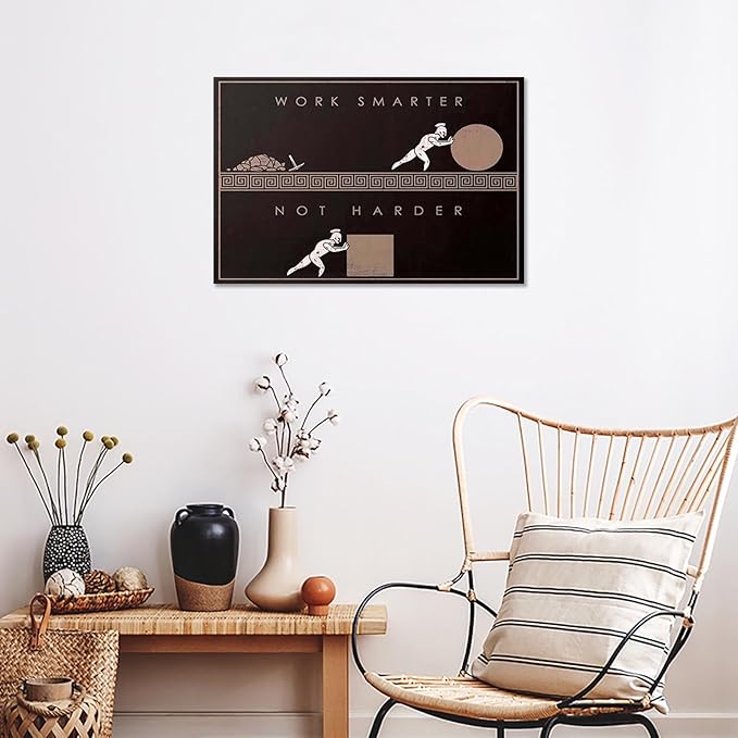 Modern Inspirational Pictures Wall Decor Artwork Entrepreneurial Motivational Quotes Canvas Posters Creative Black Posters Prints Painting For Office Living Room Wall Art Decor 12x16in Framed