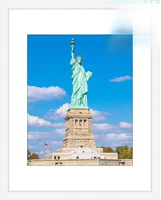 Icona Bay - 11x14 White Picture Frame with Removable Mat for 8x10 Photo - Modern Style Engineered Wood Frame - Wall Mount Only - Bliss Collection
