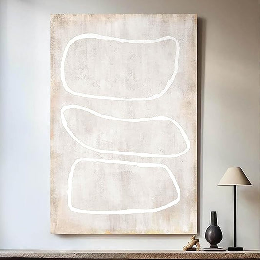 Office Deocrations Large Wall Decor Living Room Abstract Wall Art Neutral Pictures for Men Women Geometric Art Kitchen Artwork
