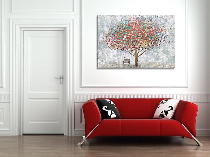 DZL Art H71181 Tree Wall Art Canvas Prints Wall Art Abstract Colorful Tree Painting Landscape Modern Artwork for Living Room Bedroom Office Home Wall Decoration Decor