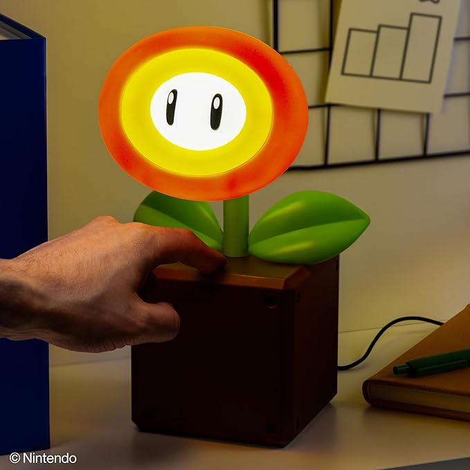 Paladone Super Mario Fireflower LED Lamp, Officially Licensed Nintendo Desk Lamp for Gamer, USB Powered Home Decor Gift