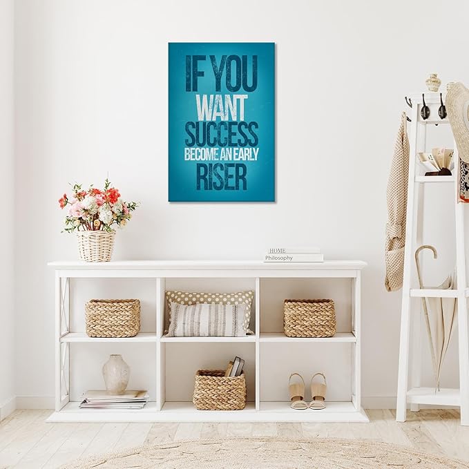 Trendy Motivational Canvas Poster Funky Motivational Quotes Wall Art Work Motivation Hustle Inspiring Sign Prints Painting For Office Living Room Wall Decor 8x12in Framed