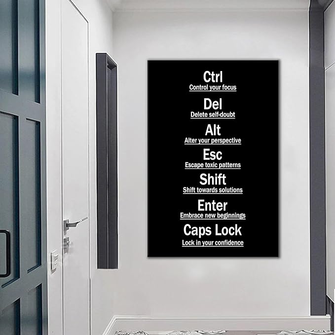 DINGFUN Inspirational Wall Decor Motivational Office Wall Art Home Gym Decor Poster Canvas Print Artwork for Modern Home Men Classroom Workplace Hallway Picture Painting Ready to Hang [24''Wx36''H]