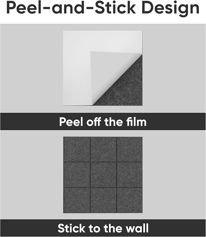 Large Cork Board for Walls 36" x 24", 6 Pack Felt Wall Tiles with Push Pins for Office Home, Pin Board Bulletin Board for Photo Pictures, Dark Gray