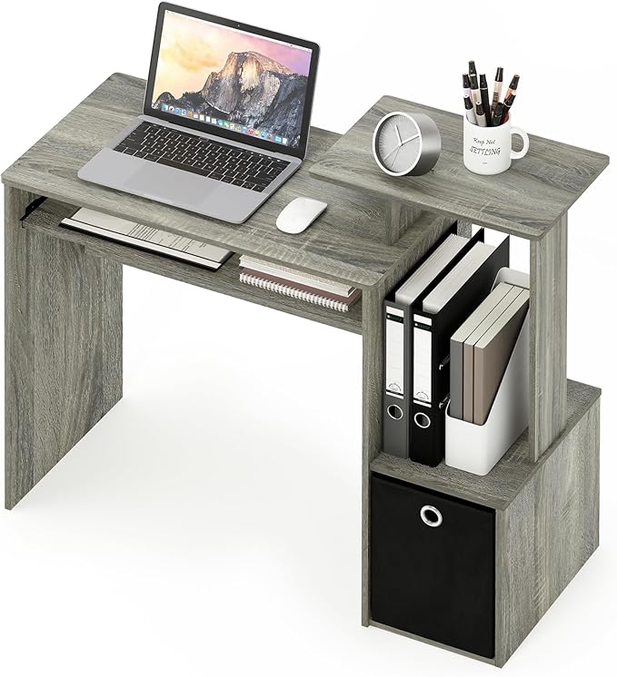 Furinno Econ Multipurpose Home Office Computer Writing Desk, French Oak Grey