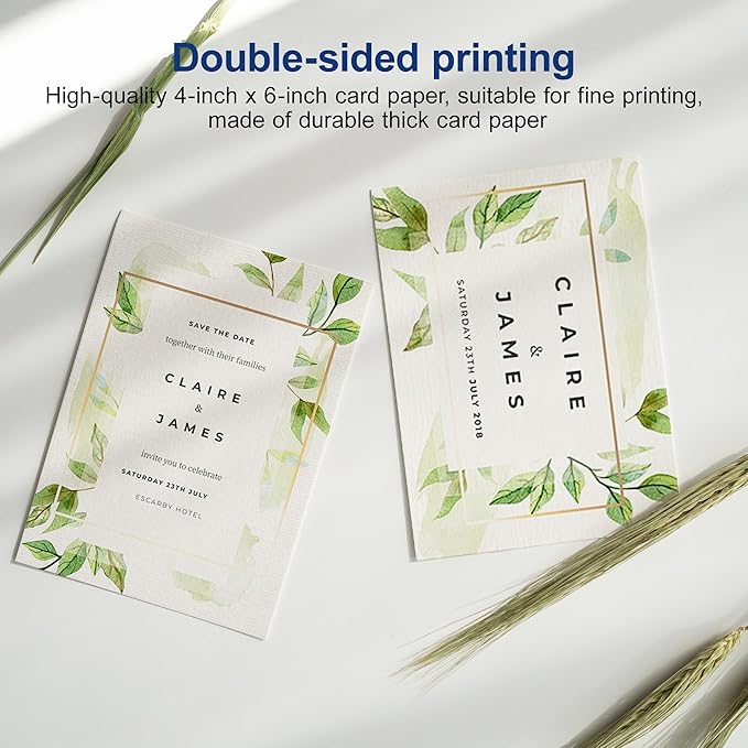 Printable Postcards 4.25" x 5.5",200 Blank Post Cards for Mailing,Invitations,Announcements,for Inkjet & Laser Printers,Perforated Cardstock for Custom Designs