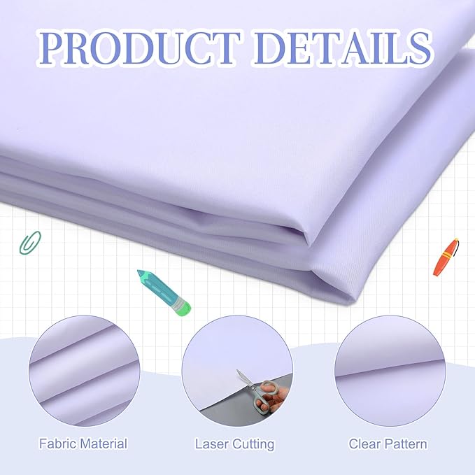 Bulletin Board Fabric 48 '' x 107 '' Class Fabric for Classroom Bulletin Board Decor, Pillows, Curtains, Crafts(White)