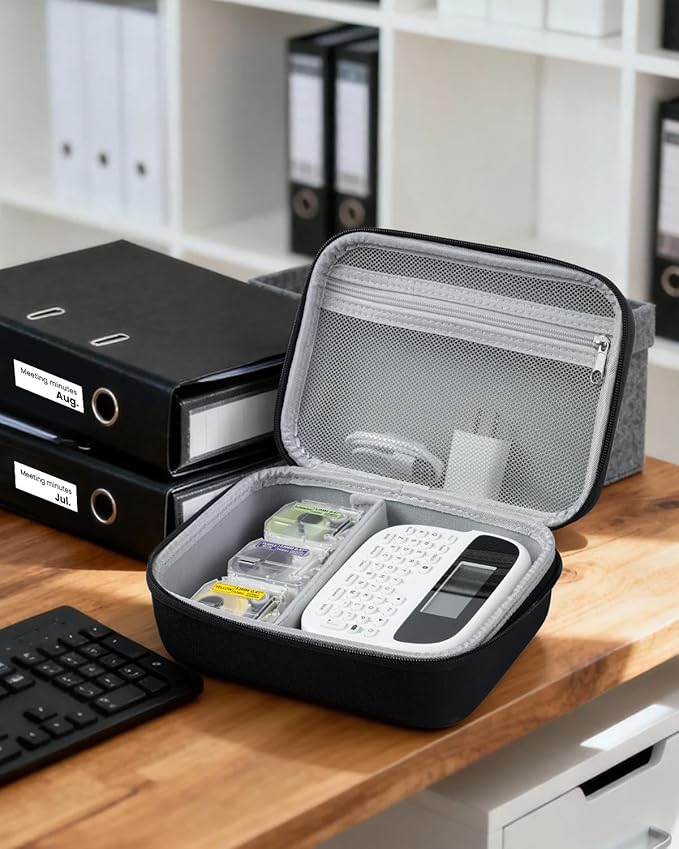 Phomemo Label Printer Hard Case- Compatible for M950 for P-Touch PTD220/PTD210 Home/Office Everyday Label Maker, Black (Case Only)