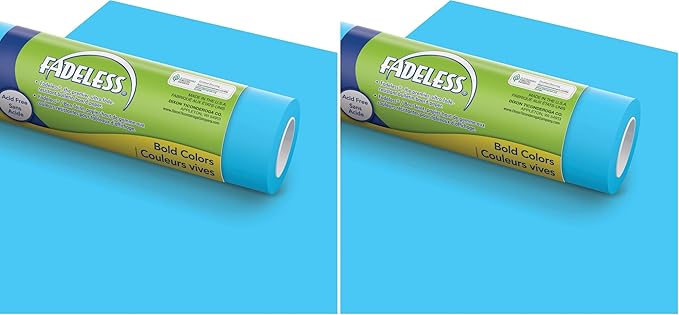 Fadeless Bulletin Board Paper, Fade-Resistant Paper for Classroom Decor, 48” x 12’, Lite Blue, 1 Roll (Pack of 2)