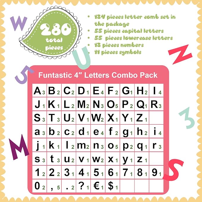 Tenare 134 Pieces 5 Inch Bulletin Board Letters Alphabet Numbers Combo Set Letter Cutouts for Bulletin Board Display Home Decor(Happy Day Color)
