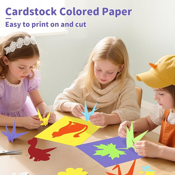 120 Sheets 8.5" X 11" Colored Cardstock, 12 Assorted Colors Construction Paper Card Stock Printer Paper for Printing, Art, Drawing,Card Making, DIY Crafts,Tags,School Supplies,Party Decorations
