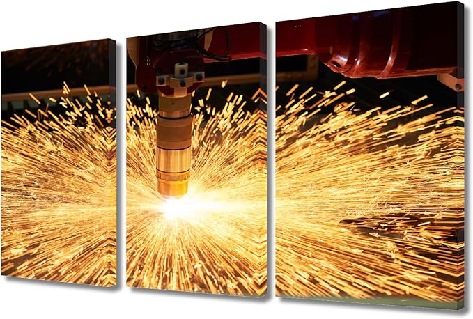 TUMOVO Office Wall Art Laser Cutting Art Prints Wall Pictures Canvas Frame Paintings for Wall Decorations 3 Panels Wall Art Canvas Artwork Wall Decor Canvas Wall Art Ready to Hang, 36x24 Inch