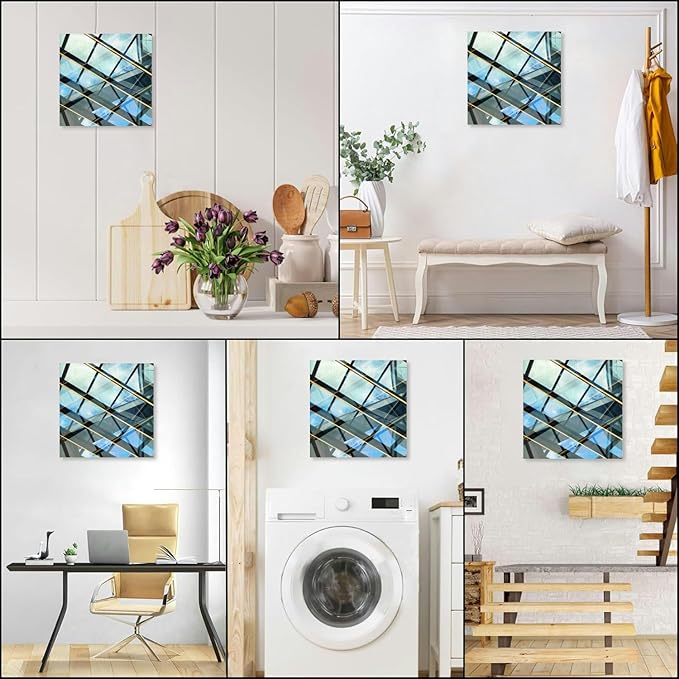 TIEOIYA Abstract modern business Canvas Wall Art for Bathroom Bedroom Pictures Wall Decor Living Room Kitchen Office Framed Poster Prints Artwork Painting 16x16