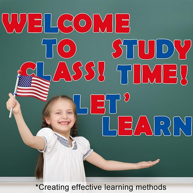 150 PCS Large 6" Bulletin Board Letters Set, 4th of July Classroom Alphabet Cutout Letter for Memorial Day Bulletin Board Display Home School, A Great Helper to Inspire Students' Learning Interest