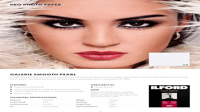 ILFORD GALERIE Prestige Smooth Pearl - 8.5 x 11 Inches, 100 Sheets (2001752)