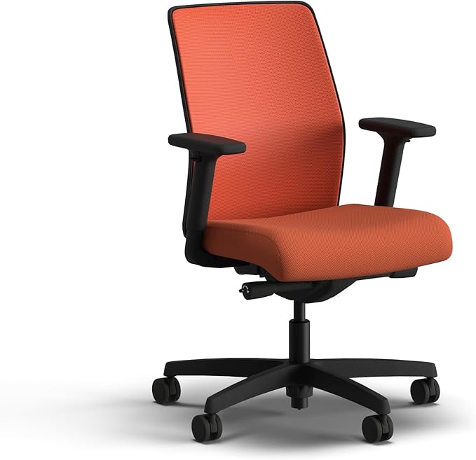 HON Ignition 2.0 Low Back Task Chair, Spectrum Mesh, Advanced Synchro-Tilt Control, Office Chair with Lumbar Support, Height and Width Adjustable Arms, Black Frame, Salamander