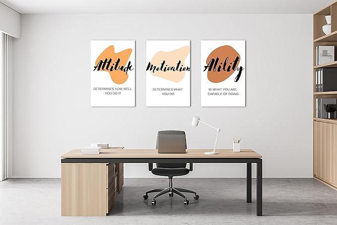 3 Piece Boho Abstract Graphics Canvas Wall Art - Motivational Quotes Print Pictures for Office and Home Decor - Inspirational Framed Artwork for Men and Women - 20"x30" x 3 Pcs