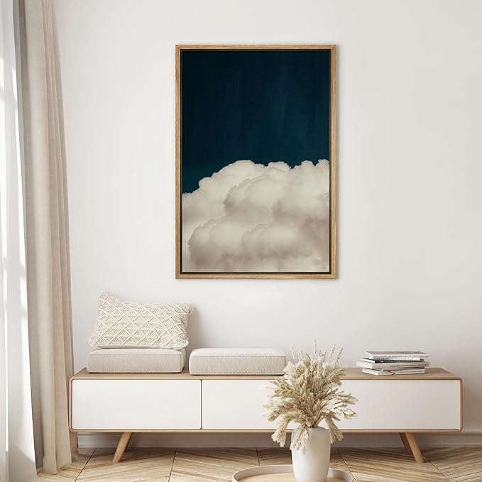 SIGNWIN Framed Canvas Wall Art Beautiful Cloud on Sky Canvas Prints Home Artwork Decoration for Living Room,Bedroom - 24x36 inches