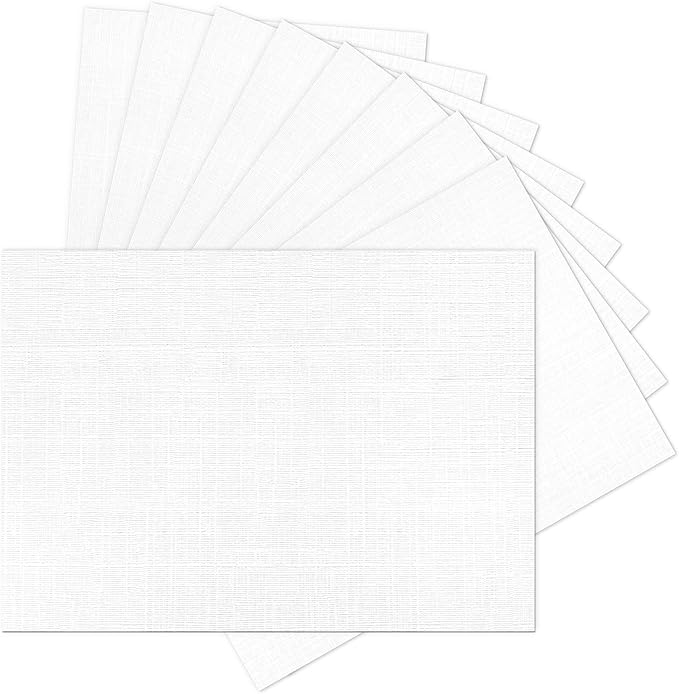5x7 White Linen Paper Textured Cardstock, Goefun 100 Pack Index Card Wedding Invitation Cardstock 80 lb Linen Paper for Printing, Invitations, Arts & Crafts and Business Cards